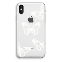 White butterfly: iPhone X Transparant Hoesje