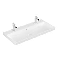 Villeroy & Boch Avento meubelwastafel 100x47cm 2 kraangaten met overloop ceramic+ wit 4156A4R1 - thumbnail