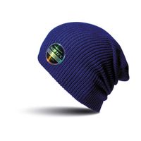 Warme gebreide Beanie wintermuts in het kobalt blauw   - - thumbnail