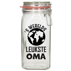 Cadeau voorraadpot - oma - glas - 12 x 7 cm - 1,5 liter - verjaardag cadeau - snoeppot