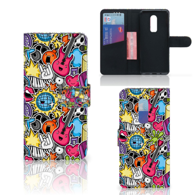 OnePlus 6 Wallet Case met Pasjes Punk Rock OnePlus 6 Wallet Case met Pasjes Punk Rock