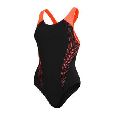 Speedo Endurance+ sportbadpak Laneback zwart/oranje Speedo Endurance+ sportbadpak Laneback zwart/oranje
