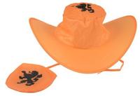 Nederlands Hoed opvouwbaar 38 x 38 x 10 cm oranje