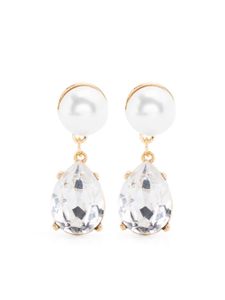 Kenneth Jay Lane boucles d'oreilles serties de cristaux - Blanc