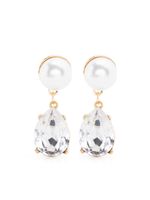 Kenneth Jay Lane boucles d'oreilles serties de cristaux - Blanc - thumbnail