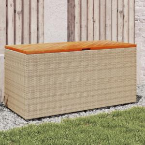 Tuinbox 110x50x54 cm poly rattan en acaciahout beige