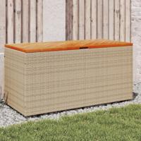 Tuinbox 110x50x54 cm poly rattan en acaciahout beige - thumbnail