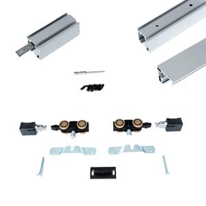 Xperta set 4m rail - alu - vloerplint - Enkele deur - opbouw