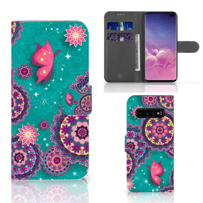 Samsung Galaxy S10 Plus Hoesje Cirkels en Vlinders Samsung Galaxy S10 Plus Hoesje Cirkels en Vlinders
