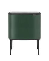 Brabantia Bo Touch Bin Prullenbak, Recycling, Pine Green, 3 binnenemmers (3 x 11L)