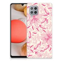 Samsung Galaxy A42 TPU Case Pink Flowers - thumbnail