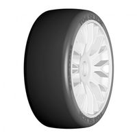 GRP GT T04 Slick - XM4 Soft Medium - Mounted on New Flex White Wheel - 1 Pair