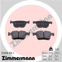 Remblokkenset, schijfrem ZIMMERMANN, u.a. fÃ¼r VW, Audi, Seat, Skoda