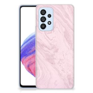 Samsung Galaxy A53 5G TPU Siliconen Hoesje Marble Pink - Origineel Cadeau Vriendin