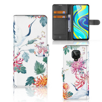 Xiaomi Redmi Note 9 Pro | Note 9S Telefoonhoesje met Pasjes Bird Flowers