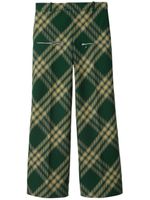 Burberry pantalon de costume en laine à carreaux - Vert