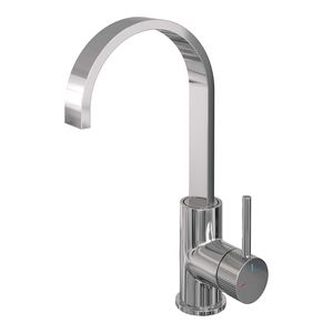 Wastafelmengkraan Brauer Chrome Carving Coldstart Opbouw Hoog Plat Gebogen Ronde Hendel Chroom