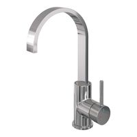 Wastafelmengkraan Brauer Chrome Carving Coldstart Opbouw Hoog Plat Gebogen Ronde Hendel Chroom - thumbnail