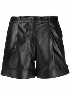 Manokhi short en cuir Jett à taille haute - Noir