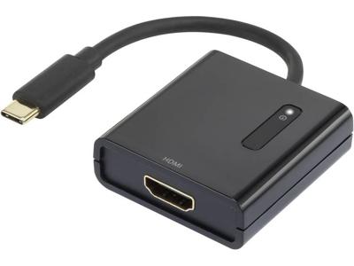 Renkforce RF-4472892 USB / HDMI Adapter [1x USB-C stekker - 1x HDMI-bus] Zwart Vergulde steekcontacten 15.00 cm