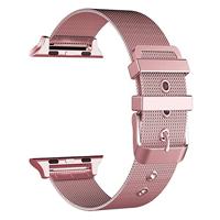 By Qubix - Milanese met gesp bandje - Rosé goud - Compatible met Apple Watch 38mm / 40mm / 41mm / 42mm - Compatible Apple watch bandjes