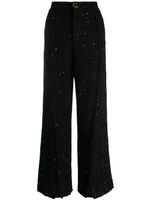 GCDS pantalon de tailleur en tweed - Noir