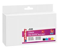 Edding Inktcartridge vervangt Canon PGI-2500BK XL, PGI-2500C XL, PGI-2500M XL, PGI-2500Y XL Compatibel Combipack Zwart, Cyaan, Magenta, Geel EDD-535 18-535 - thumbnail