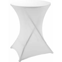 Nette afdekhoes voor een statafel - wit - spandex elastiek/polyester - D80 cm x H110 cm