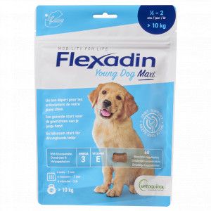 Flexadin Young Dog Maxi Joint Support (60 kauwbrokjes) 2 x 60 tabletten