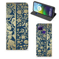 Motorola Moto G9 Power Smart Cover Beige Flowers - thumbnail