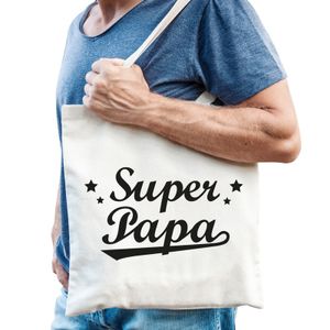 Katoenen cadeau tasje Super papa