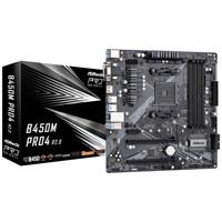 ASRock B450M Pro4 R2.0 Moederbord Socket AMD AM4 Vormfactor Micro-ATX Moederbord chipset AMD® B450 - thumbnail