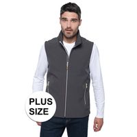 Grote maten softshell vest/bodywamer antraciet grijs voor heren - thumbnail