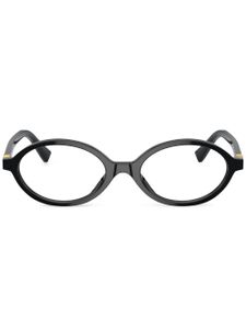 Miu Miu Eyewear lunettes de vue ovales à logo - Noir