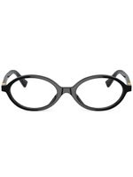 Miu Miu Eyewear lunettes de vue ovales à logo - Noir