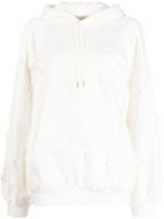 Elie Saab hoodie en coton à design brodé - Blanc