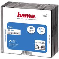 Hama 00051275 CD-hoes slim 1 CD/DVD/Blu-Ray Transparant, Zwart Polystereen 10 stuk(s) - thumbnail