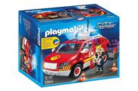 PLAYMOBIL Brandweercommandant met dienstwagen met licht en sirene - thumbnail