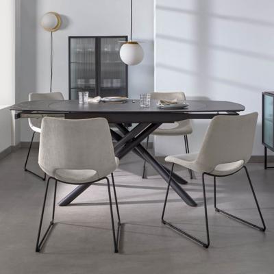Kave Home Uitschuifbare Eettafel Yodalia Zwart keramiek met marmerlook, 130-190 x 100cm - Ovaal Kave Home Uitschuifbare Eettafel Yodalia Zwart keramiek met marmerlook, 130-190 x 100cm - Ovaal