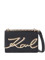 Karl Lagerfeld sac porté épaule Signature en cuir - Noir - thumbnail