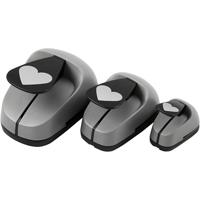 Creotime figuurponsen 25/49/75 mm hartje 3 stuks grijs