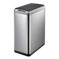 EKO Phantom Sensor afvalemmer afvalscheidingssysteem 2x20L (27 x 46 x 65,5 cm, twee vakken, gepatenteerd design, demper systeem, vingerafdrukvrij, fixatie van afvalzak), roestvrij staal mat