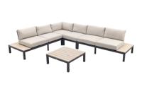 Garden Impressions Nicolle loungeset - Carbon black - Zand - 6-delig