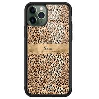 iPhone 11 Pro glazen hoesje ontwerpen - Luipaard goud