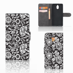 Nokia 3.1 (2018) Hoesje Black Flowers