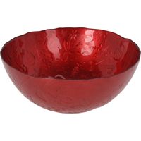 Glazen decoratie schaal/fruitschaal rood rond D28 x H11,5 cm   - - thumbnail