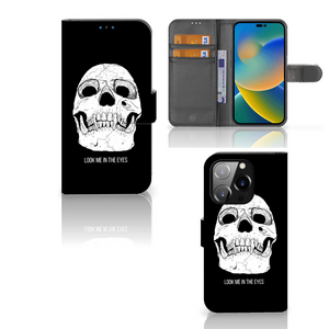 Telefoonhoesje met Naam iPhone 14 Pro Skull Eyes