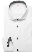 Pure Functional Slim Fit Jersey shirt wit, Effen - thumbnail