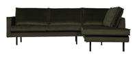 BePureHome Hoekbank 'Rodeo' Rechts, Velvet, kleur Dark Green
