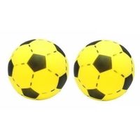 2x Foam soft voetbal geel 20 cm - thumbnail